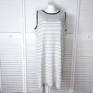 Misook striped knit sleeveless sheath dress